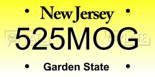 525MOG New Jersey License Plate