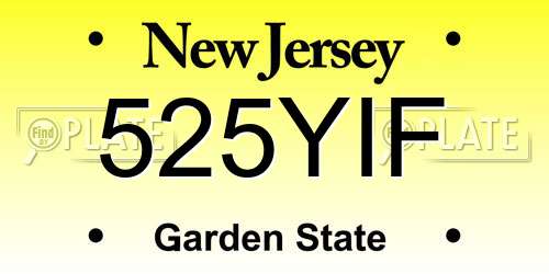525YIF New Jersey License Plate