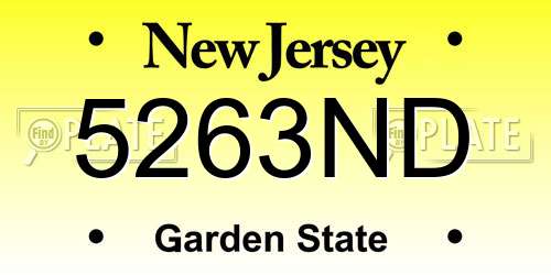 5263ND New Jersey License Plate