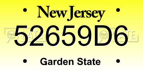 52659D6 New Jersey License Plate
