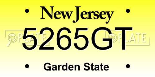 5265GT New Jersey License Plate