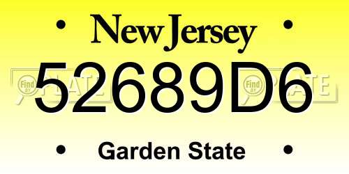 52689D6 New Jersey License Plate