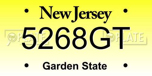 5268GT New Jersey License Plate