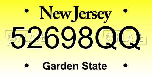 52698QQ New Jersey License Plate