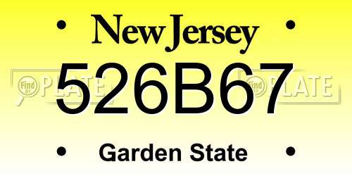 526B67 New Jersey License Plate