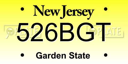 526BGT New Jersey License Plate