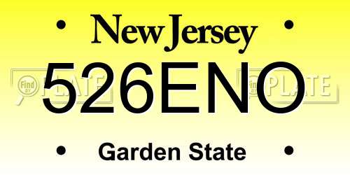 526ENO New Jersey License Plate