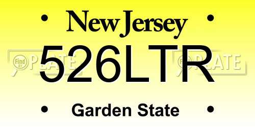 526LTR New Jersey License Plate