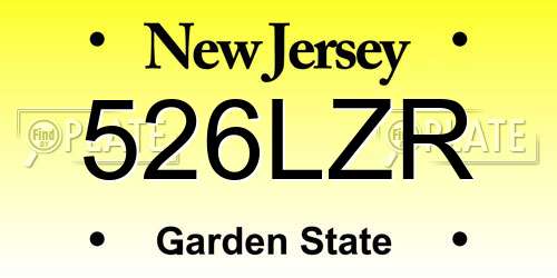 526LZR New Jersey License Plate