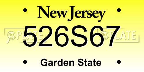 526S67 New Jersey License Plate