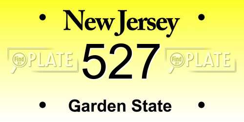 527 New Jersey License Plate