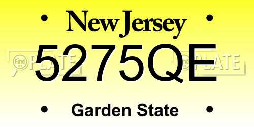 5275QE New Jersey License Plate