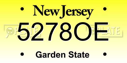 5278OE New Jersey License Plate