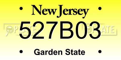 527B03 New Jersey License Plate