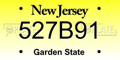 527B91 New Jersey License Plate