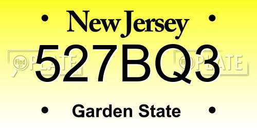 527BQ3 New Jersey License Plate