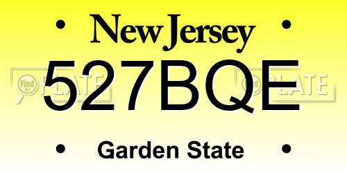 527BQE New Jersey License Plate