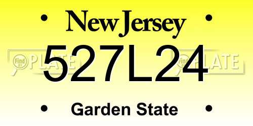 527L24 New Jersey License Plate