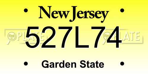 527L74 New Jersey License Plate