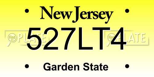 527LT4 New Jersey License Plate
