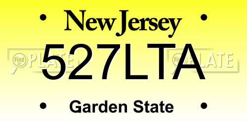 527LTA New Jersey License Plate