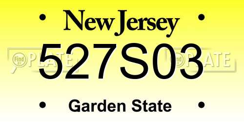 527S03 New Jersey License Plate
