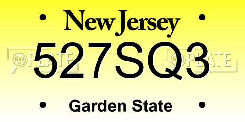 527SQ3 New Jersey License Plate