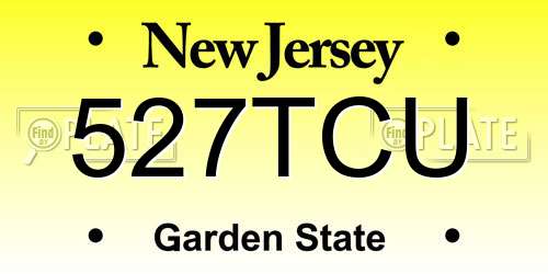 527TCU New Jersey License Plate