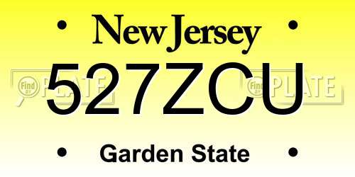 527ZCU New Jersey License Plate