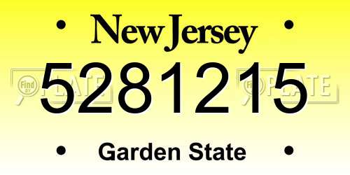 5281215 New Jersey License Plate