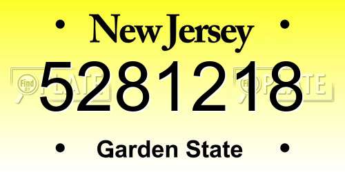 5281218 New Jersey License Plate