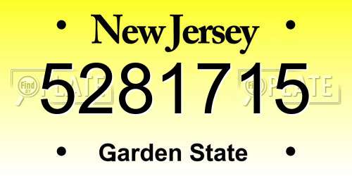 5281715 New Jersey License Plate