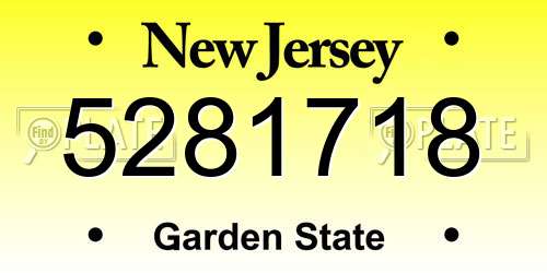 5281718 New Jersey License Plate