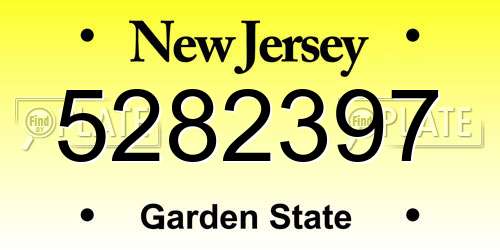 5282397 New Jersey License Plate