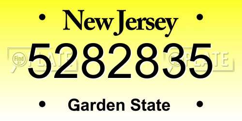 5282835 New Jersey License Plate
