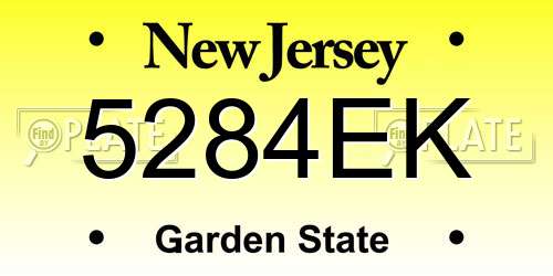 5284EK New Jersey License Plate