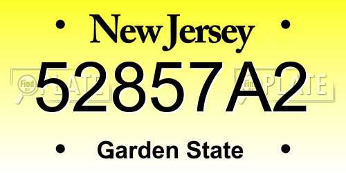 52857A2 New Jersey License Plate