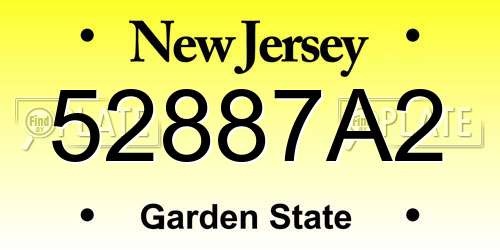 52887A2 New Jersey License Plate