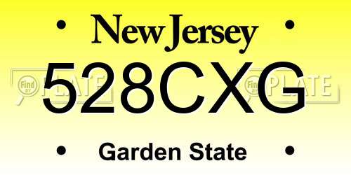 528CXG New Jersey License Plate