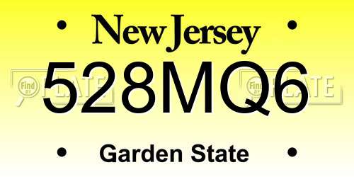 528MQ6 New Jersey License Plate