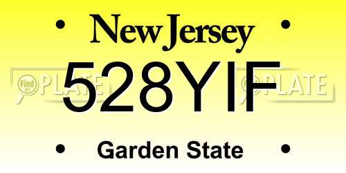 528YIF New Jersey License Plate