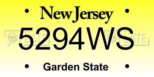 5294WS New Jersey License Plate