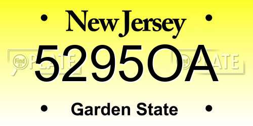 5295OA New Jersey License Plate