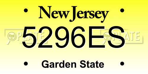 5296ES New Jersey License Plate