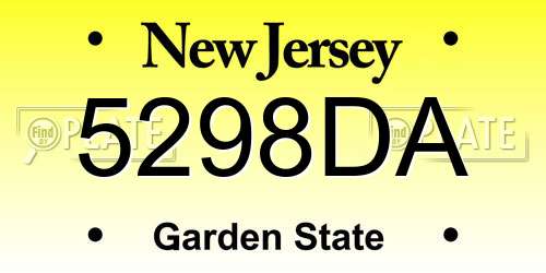 5298DA New Jersey License Plate