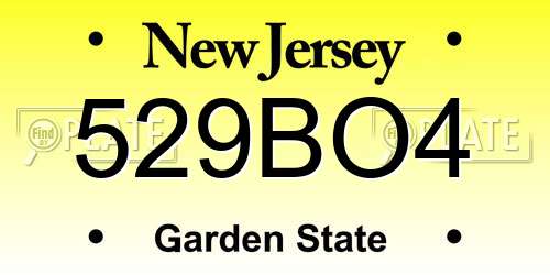 529BO4 New Jersey License Plate