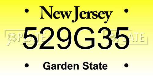 529G35 New Jersey License Plate