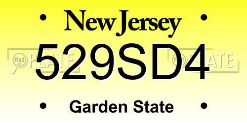 529SD4 New Jersey License Plate