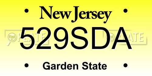 529SDA New Jersey License Plate