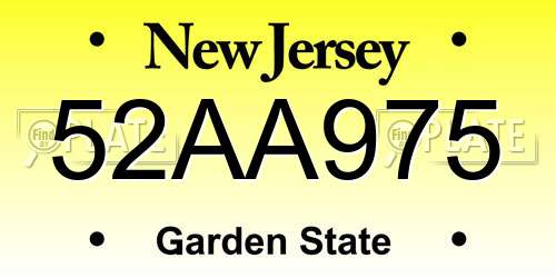 52AA975 New Jersey License Plate